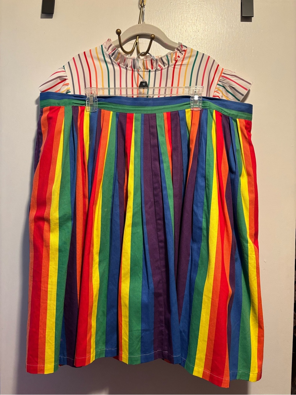 Bright Rainbow Pleated Skirt - Multicolor - Picture 4 of 4